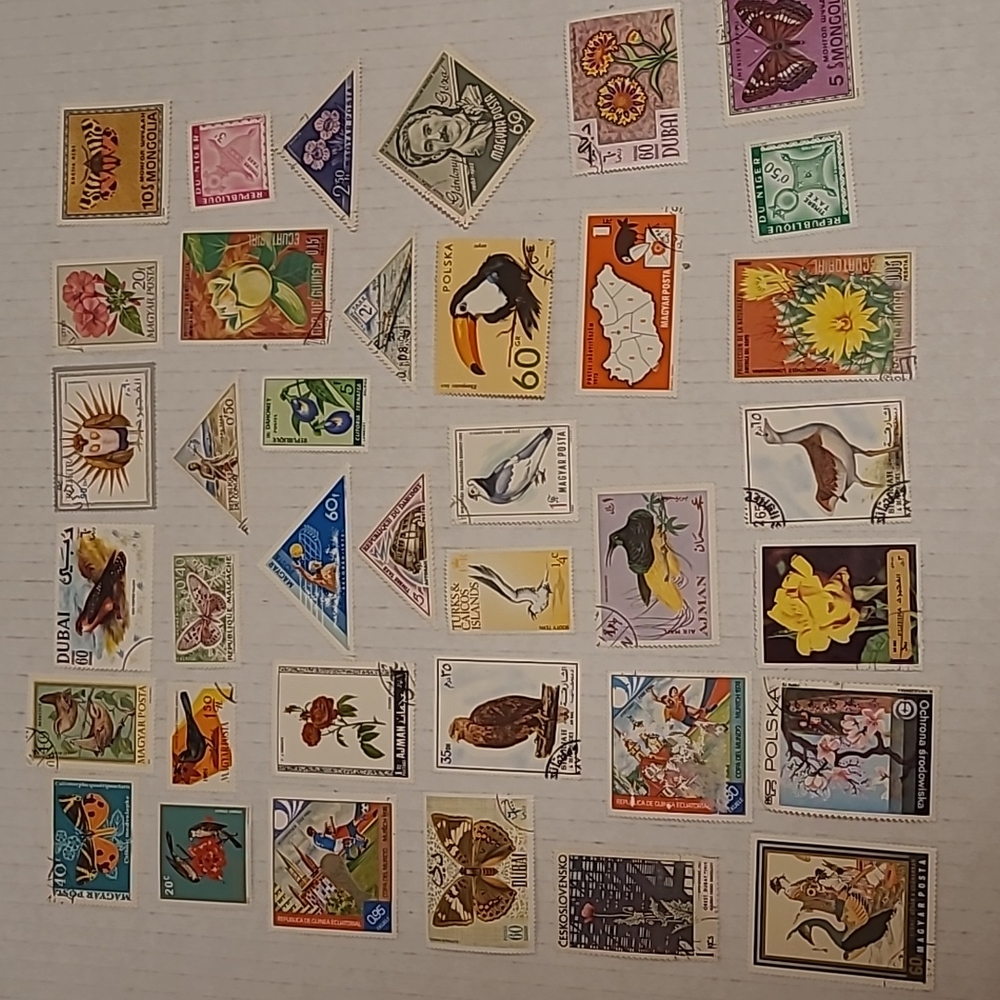 Over 300 Used Vintage Foreign Stamps